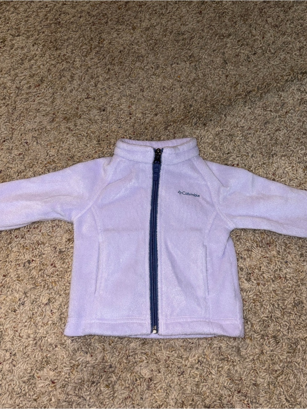 Columbia Light Lavender Fleece Jacket with Navy Zip